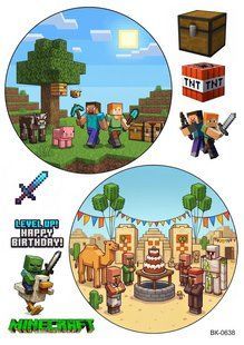 Вафельная картинка "MINECRAFT" /ВК-0638/-А4 ВК-0638 фото