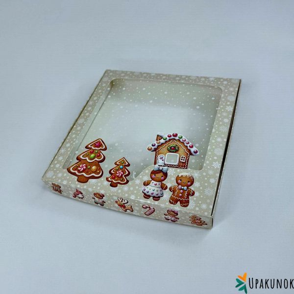 Коробка для пряника, 200*200*30 мм, з вікном, "Пряна історія" к2589 фото