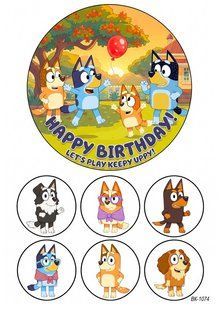 Вафельна картинка "Bluey" "День народження" /ВК-1074/-А4 ВК-1074 фото