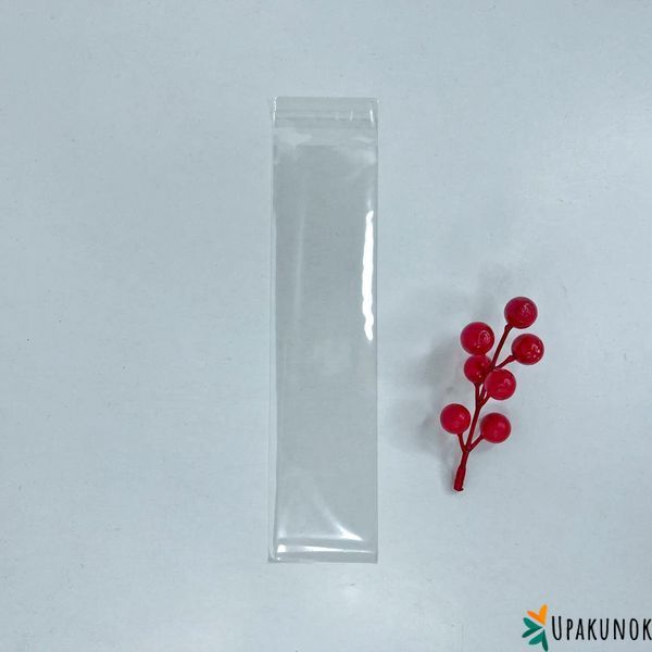 Пакети для пряників та прикрас, 5*20 (+2)см, прозорі ▣ (100 шт.), поліпропіленові з клейкою стрічкою 𒈝 пк2235-100 фото