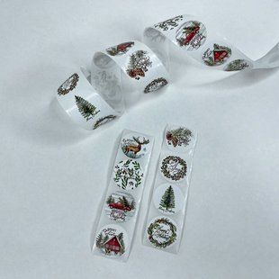 Наклейки круглые, 25 мм, "Новый год", ассорти (50 шт.) Н-НР25-50-бум фото