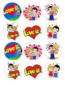 Вафельна картинка для капкейків "Love is..." /ВК-0148/ - А4 ВК-0148 фото