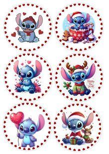 Вафельна картинка "Новий рік та кохання" "Stitch" /ВК-0091/ - А4 ВК-0091 фото