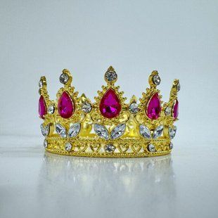 Корона для торта, "золото - фуксия", СТАНДАРТ, &empty; 8 см КТС-08-7 фото