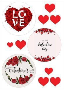 Вафельна картинка "Happy Valentine's Day!" /ВК-0147/ - А4 ВК-0147 фото