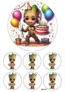 Вафельная картинка"Marvel" " Guardians of the Galaxy""День рождения" /ВК-0833/-А4 ВК-0833 фото