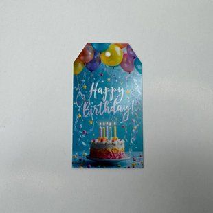 Бірка "Happy birthday", 90*50 мм (10 шт.) 2572 фото