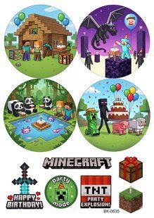 Вафельна картинка "MINECRAFT"/ВК-0635/-А4 ВК-0635 фото